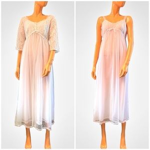 LISETTE Vintage 60s Babydoll Matching Peignoir Set Night Gown and Robe